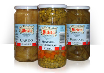 Cardo, menestra de verduras y borraja
