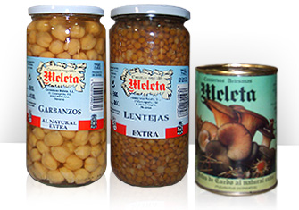 Garbanzos, lentejas y setas de cardo